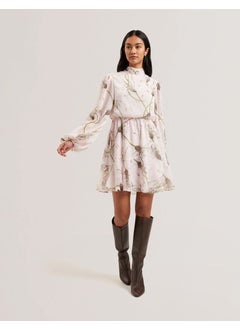 Ted Baker Printed Neck Tie Detail Dress  - Image 1