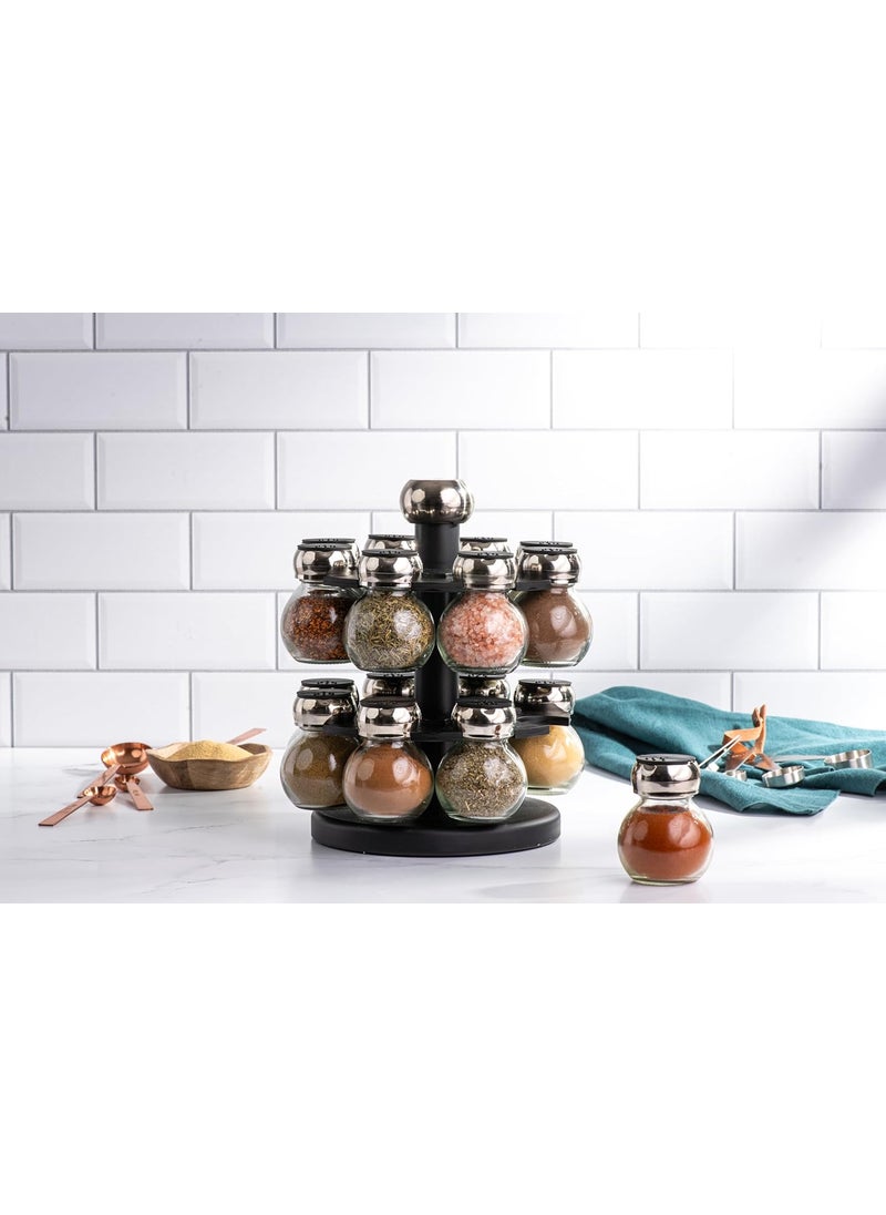 Olde Thompson Olde Thompson 16Jar Labeled Orbit Spice Rack Jars Rack  - Image 5