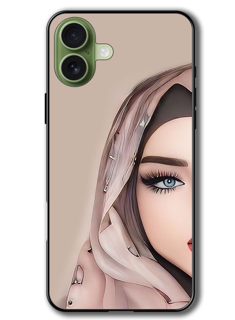 Theodor Case Compatible with Apple iPhone 17 6.3 Inch Protection Shockproof Bumper Cover Girl Half Face - Image 1