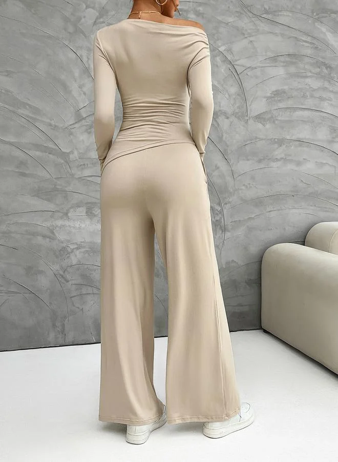 Take Two Solid Long Sleeve Top and Pants by Styli