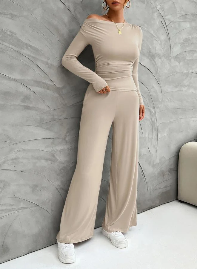 Take Two Solid Long Sleeve Top and Pants by Styli