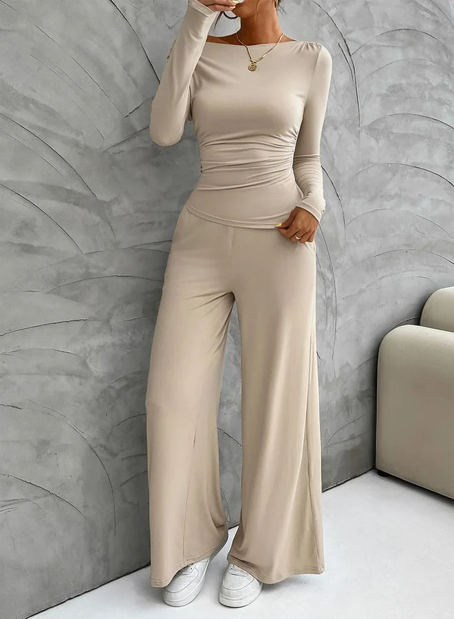 Take Two Solid Long Sleeve Top and Pants by Styli