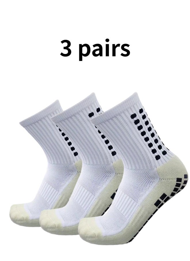 ShebSheb 3 Pairs  Football Anti Slip Socks Gel Socks For Men non slip Soccer socks For Football Basketball Yoga  - Image 1