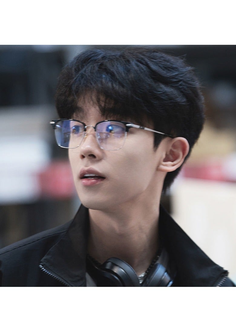 Classic half-frame myopia glasses for women, optional prescription anti-blue light optical glasses frames for men, classic - Image 1