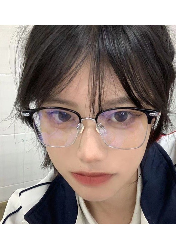 Classic half-frame myopia glasses for women, optional prescription anti-blue light optical glasses frames for men, classic - Image 4