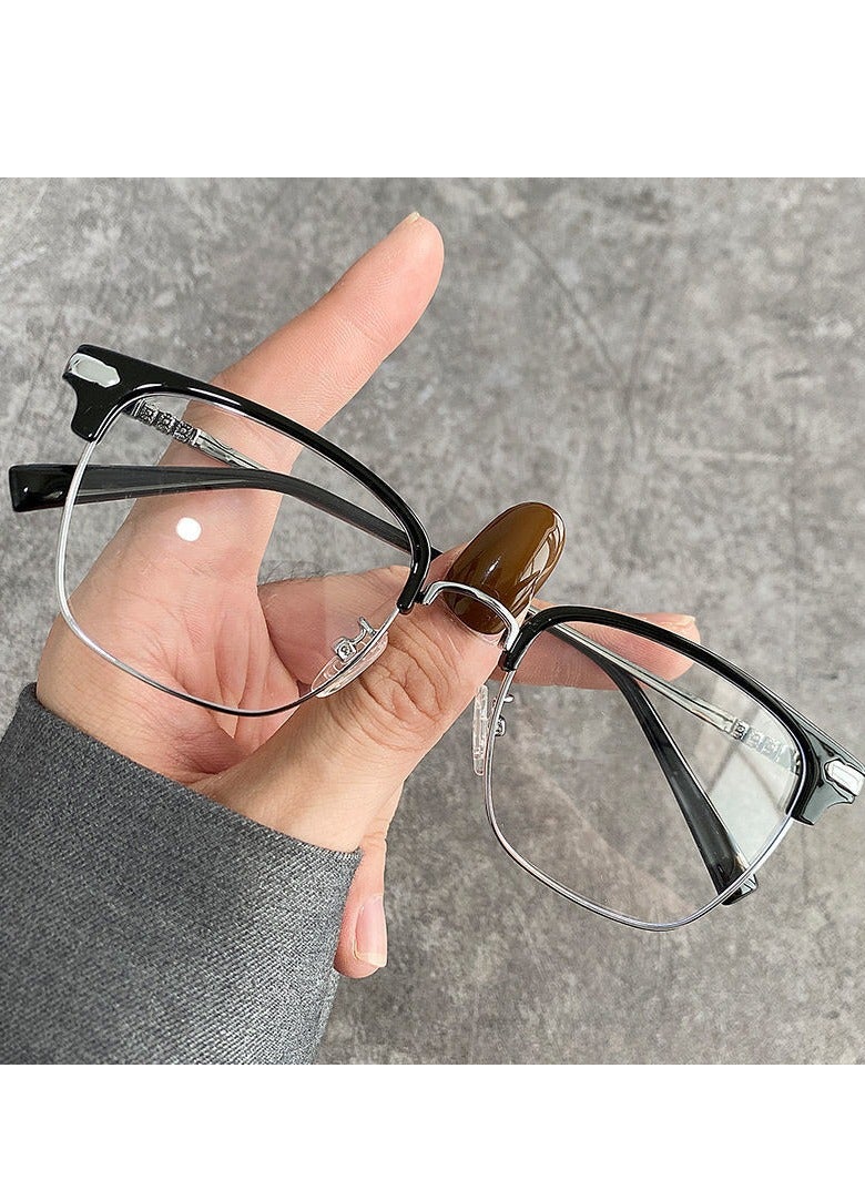 Classic half-frame myopia glasses for women, optional prescription anti-blue light optical glasses frames for men, classic - Image 2