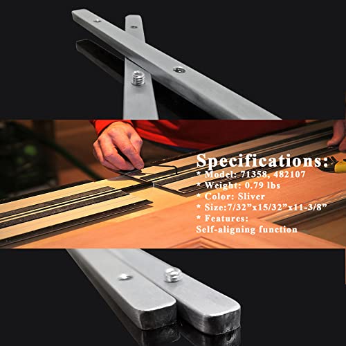 Hawmow Guide Rail Connector Accessory Kit 71358 482107 For Festool Makita Dewalt Track Saw Long Cuts  Triton In Integrated Guide Rail T-Slots For Secure Cutting  2 Pack  Sliver - Image 3
