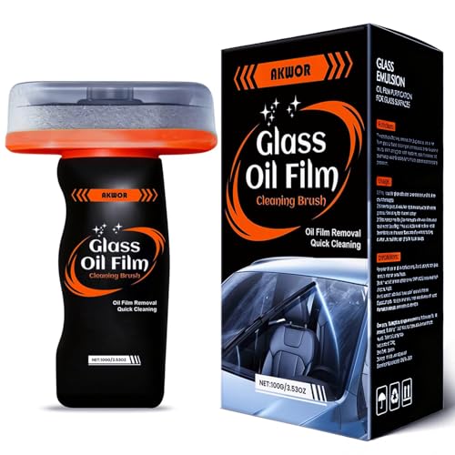 AKWOR Glass Guard for Car Windshield and Windows Rearview Mirror Car Glass Cleaner Remove Grease Water Spots Road Grime StreakFree Improves Driving VisibilityCleaning Board Emulsion - Image 1