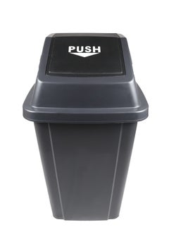 Generic Swing-Lid Trash Bin | Glossy Plastic Finish | Versatile For Home & Communal Spaces | Grey | 100 Liters  - Image 3