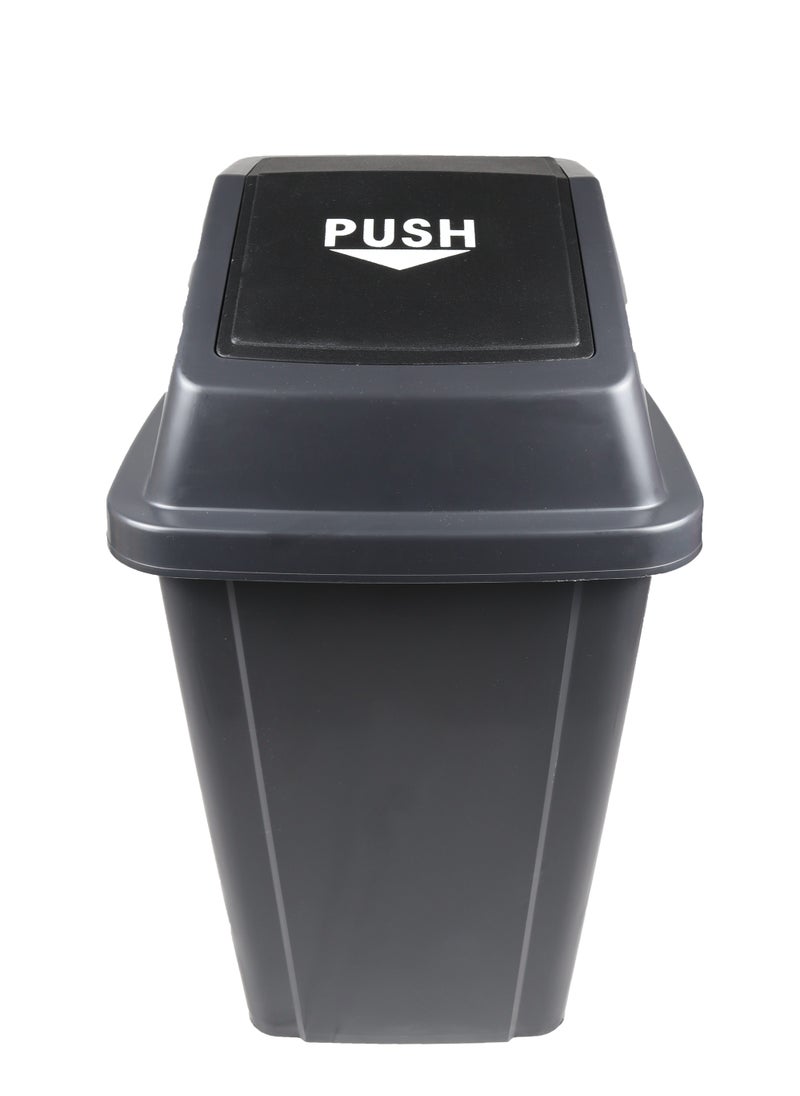 Generic - Swing-Lid Trash Bin | Glossy Plastic Finish | Versatile For Home & Communal Spaces | Grey | 100 Liters - Image 1