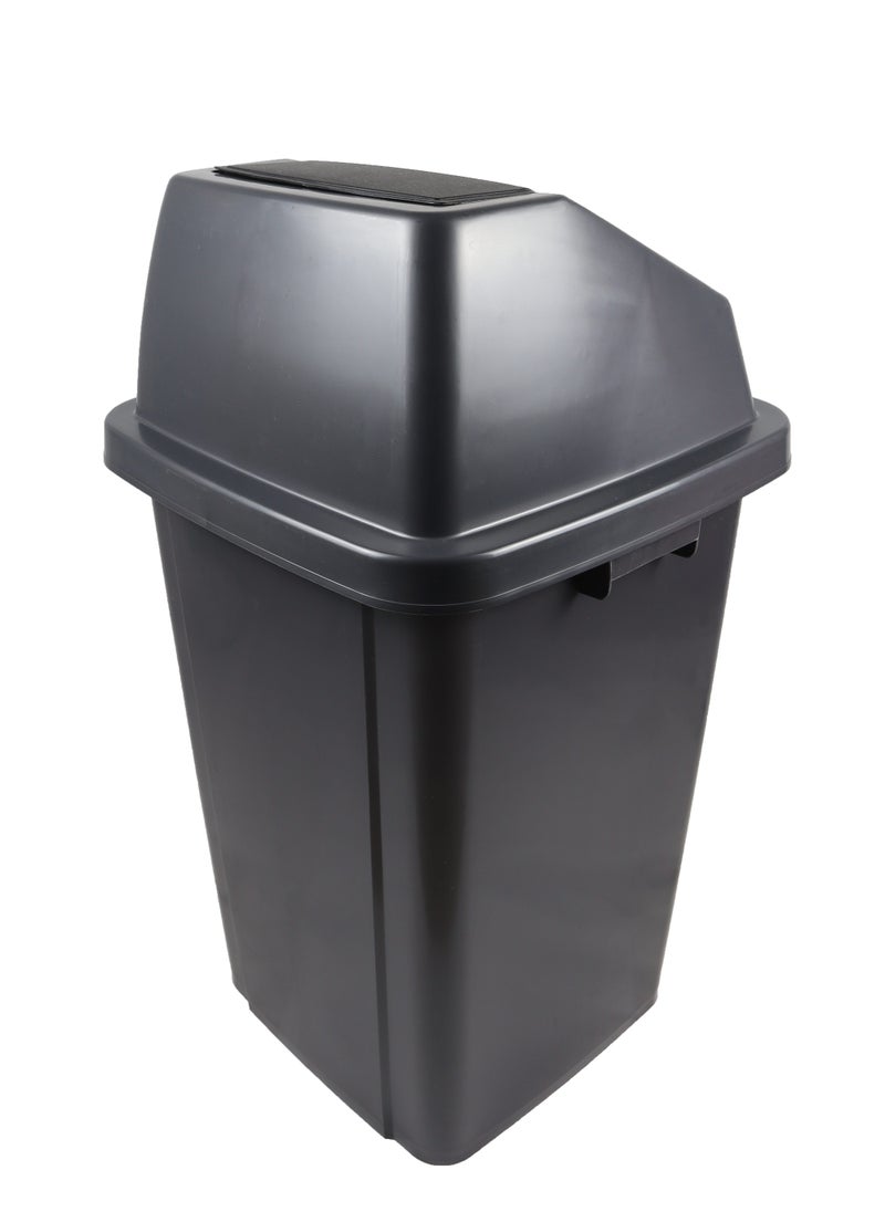 Generic - Swing-Lid Trash Bin | Glossy Plastic Finish | Versatile For Home & Communal Spaces | Grey | 100 Liters - Image 1