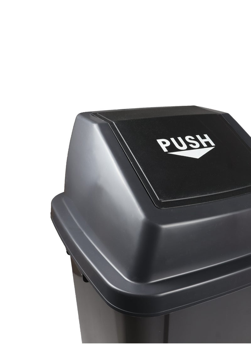 Generic - Swing-Lid Trash Bin | Glossy Plastic Finish | Versatile For Home & Communal Spaces | Grey | 100 Liters - Image 1