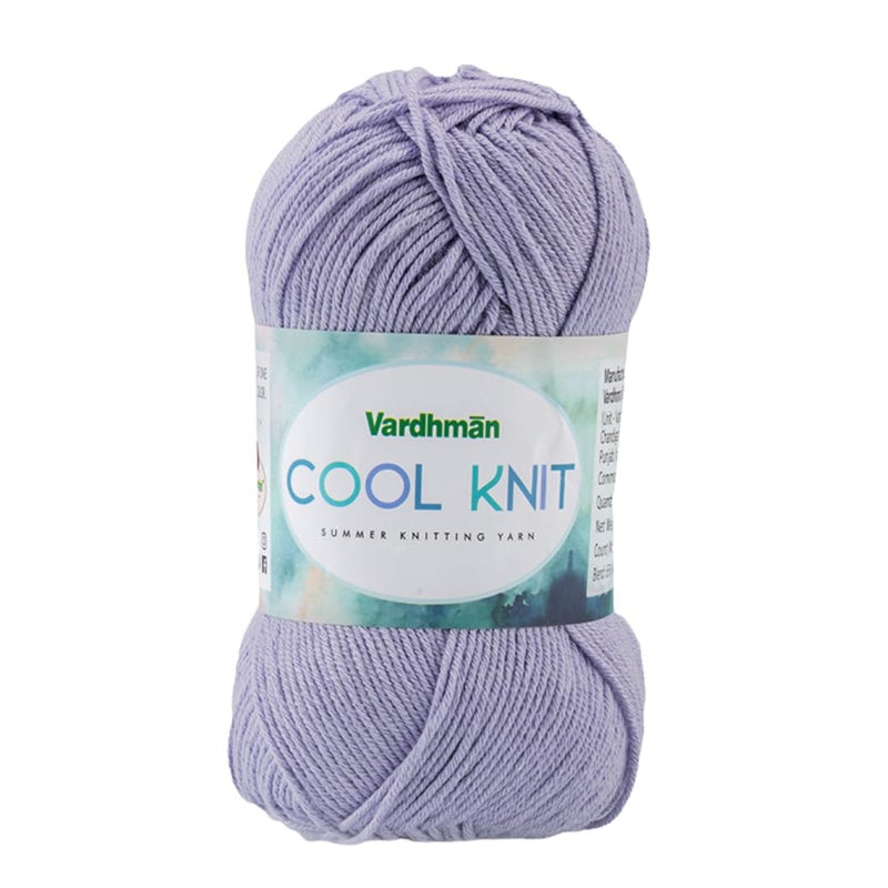 Vardhman Threads Vardhman Cool Knit DK Weight Yarn - 65% Polyester 35% Viscose Blend - 100g Ball 208m - Soft 6-Ply for Knitting Crochet Amigurumi Garments Home Decor (Light Purple Blue shadeno.12) - Image 1