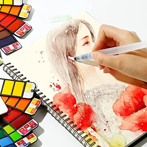 deziine DEZIINE.Fx�3pcs Students Portable Paint Brush Water Color Brush Pencil Soft Watercolor Brush Pen for Beginner Painting Drawing Art Supplies Gift  - Image 5