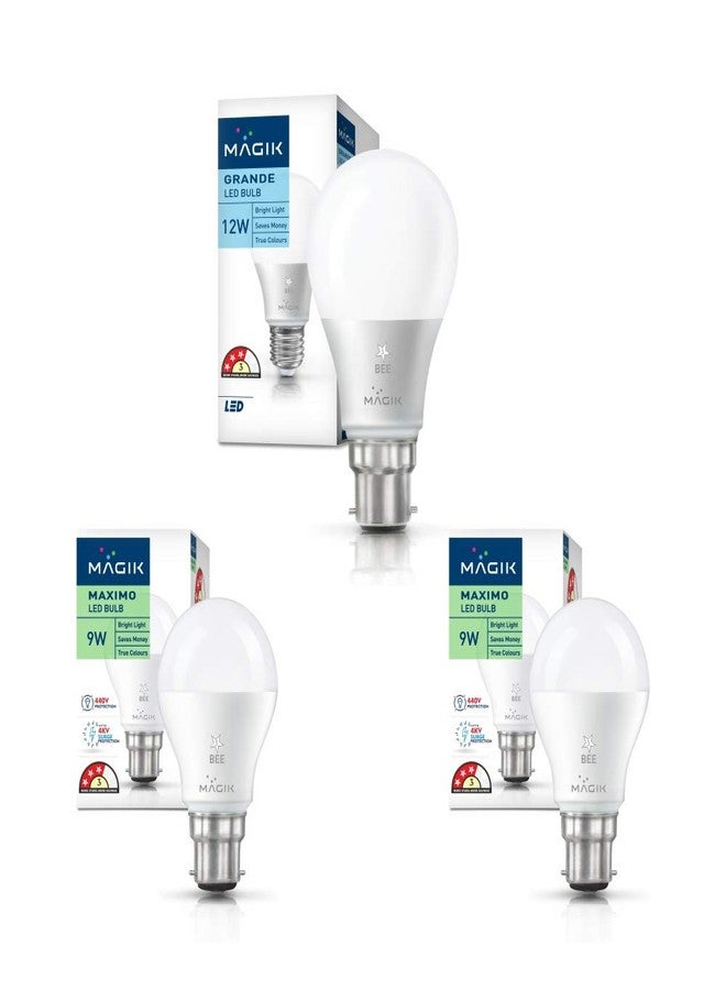 MAGIK LED Maximo Cool Day Light 12w and 9w LED Bulb (Pack of 2) - Image 1