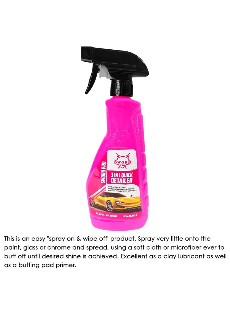 SWORD PRO 3 In 1 Quick Detailer Excellent Buffing Pad Primer , 500ML Removing Fingerprints And Smudges SW-0302 - Image 3