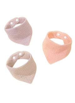 General 3-Pack Solid Color Drool Bibs for Babies, Anti-Stain Cotton Baby Bandana Bibs, Triangle Bibs for Baby Feeding  - Image 1
