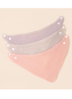 General 3-Pack Solid Color Drool Bibs for Babies, Anti-Stain Cotton Baby Bandana Bibs, Triangle Bibs for Baby Feeding  - Image 4