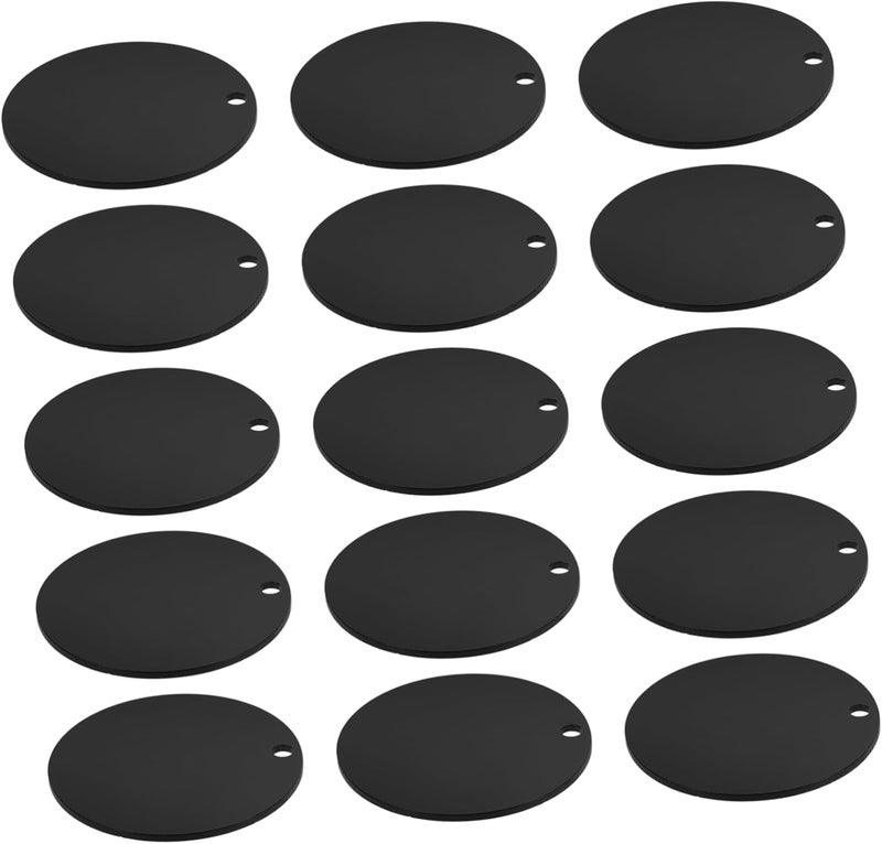 TEHAUX 150pcs Double-Sided Black Acrylic Blanks for Keychain Making Crafting Rounds for Projects for Painting and Doodling Crafts - Image 3