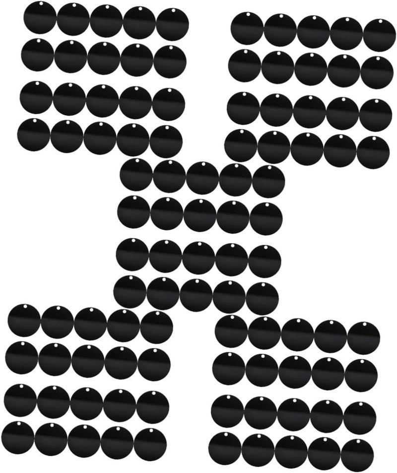 TEHAUX 150pcs Double-Sided Black Acrylic Blanks for Keychain Making Crafting Rounds for Projects for Painting and Doodling Crafts - Image 1