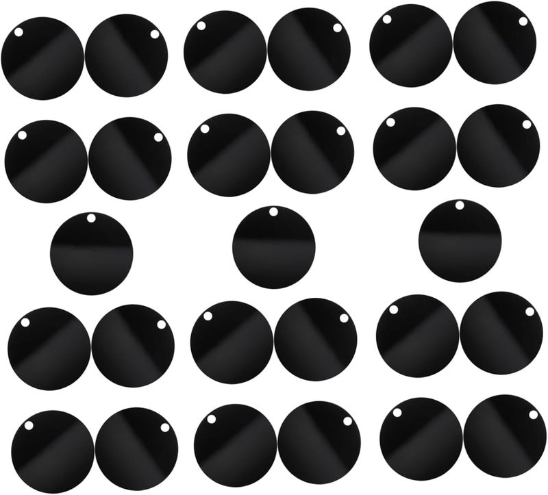TEHAUX 150pcs Double-Sided Black Acrylic Blanks for Keychain Making Crafting Rounds for Projects for Painting and Doodling Crafts - Image 5
