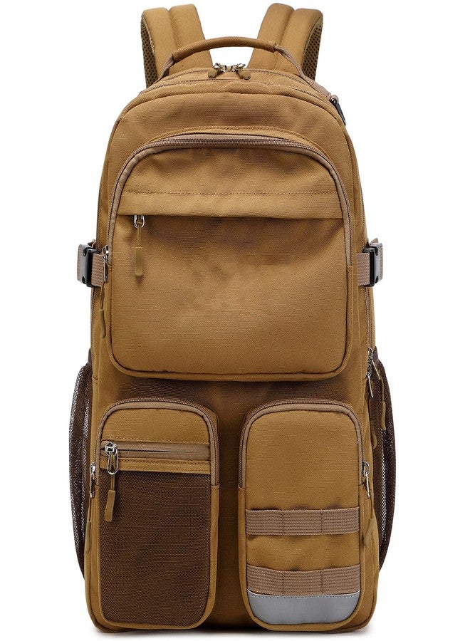 Lohol Water Resistant Backpack with Multifunctional Pockets for Teens, Durable Bookbag fits 15.6 inch Laptop for School Travel College, 25L (Brown) - Image 1