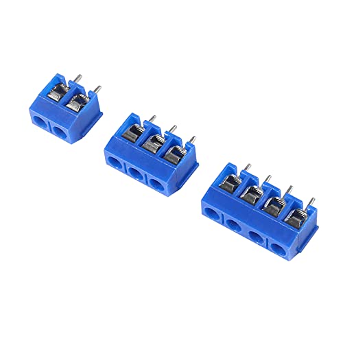 AEDIKO 50pcs PCB Mount Screw Terminal Block Connectors 5mm Pitch (2P 30pcs,3P 10pcs,4Pin 10pcs) - Image 2