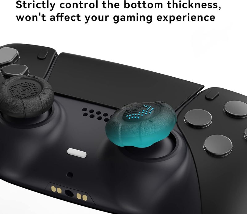 GeekShare أغطية مقابض الإبهام من لوحدة تحكم PS5، مجموعة أغطية عصا التحكم متوافقة مع وحدة تحكم Switch Pro ووحدة تحكم PS4 وPS5، 3 أزواج / 6 قطع (أسود) - Image 4