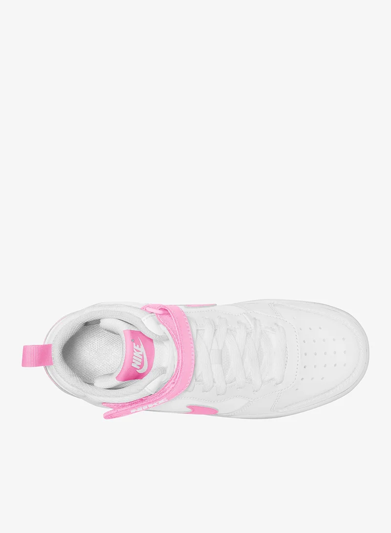 Nike WHITE/PLAYFUL PINK Youth Court Borough Mid 2 Bg for Women | Best Price UAE