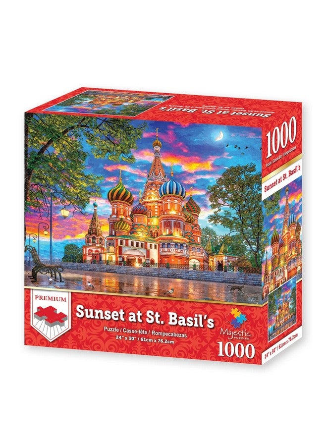 سبرينغبوك ماجستيك من سبرينغبوك - غروب الشمس عند باسيل - أحجية الصور المقطوعة المكونة من 1000 قطعة، رسم توضيحي لكاتدرائية القديس باسيل عند غروب الشمس - Image 2
