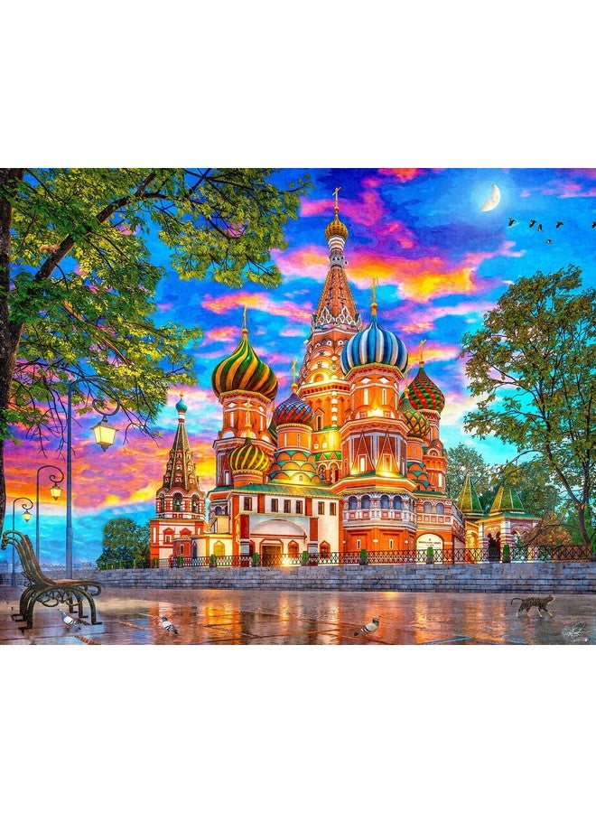 سبرينغبوك ماجستيك من سبرينغبوك - غروب الشمس عند باسيل - أحجية الصور المقطوعة المكونة من 1000 قطعة، رسم توضيحي لكاتدرائية القديس باسيل عند غروب الشمس - Image 1