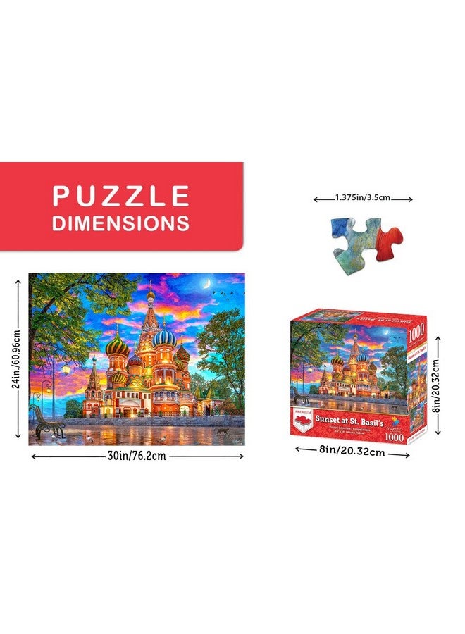 سبرينغبوك ماجستيك من سبرينغبوك - غروب الشمس عند باسيل - أحجية الصور المقطوعة المكونة من 1000 قطعة، رسم توضيحي لكاتدرائية القديس باسيل عند غروب الشمس - Image 3