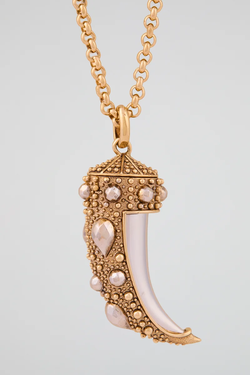 roberto cavalli Roberto Cavalli Gold Horn Pendant Necklace