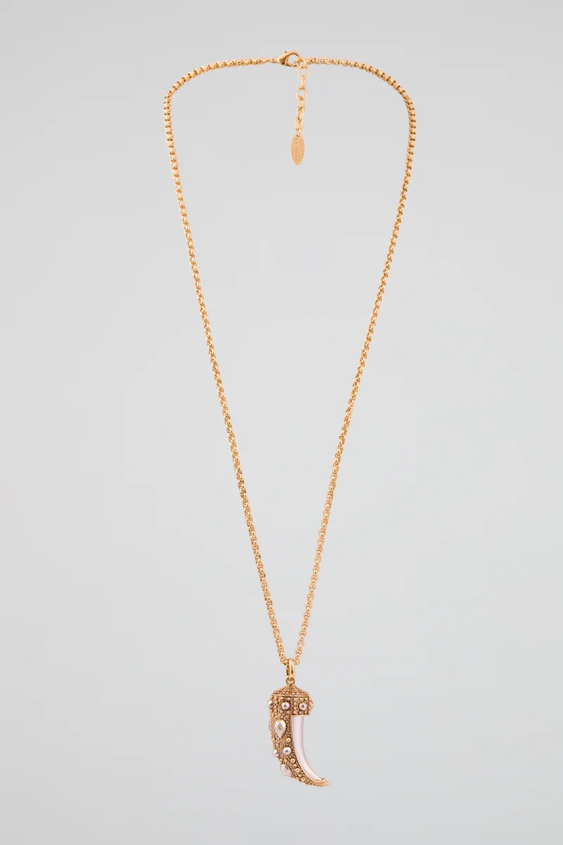 roberto cavalli Roberto Cavalli Gold Horn Pendant Necklace