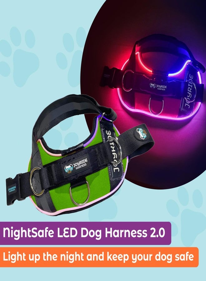 حزام جوي رايد المضيء للكلاب 2.0 - تصميم قيد براءة الاختراع، 3 أوضاع إضاءة LED، إضاءة قابلة لإعادة الشحن، مساحة مخصصة لبطاقة الاسم، وزر تشغيل/إيقاف مريح لتعزيز سلامة حيوانك الأليف - Image 2