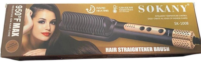 Sokany Hair Straightener Brush SK-1008 -multicolour - Image 1