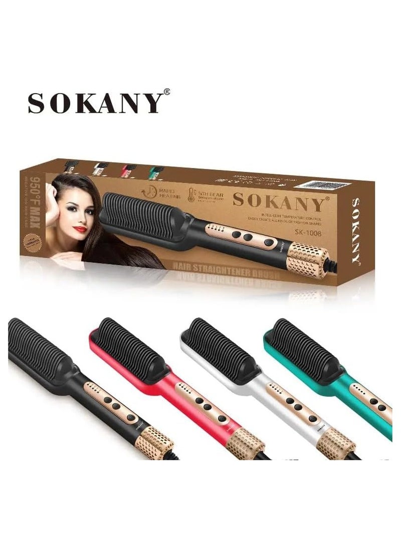 Sokany Hair Straightener Brush SK-1008 -multicolour - Image 3