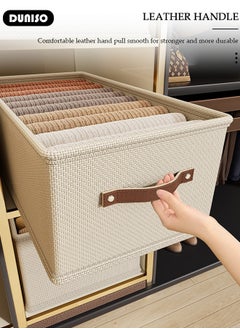 DUNISO 3 Pieces Foldable Closet Storage Organizer, Washable Closet Storage Boxes with Carrying Handles, Stackable Wardrobe Clothes Organizer, Closet Storage Basket, Cube Storage Bin for Clothes Wardrobe Home Bedroom Office  - Image 5