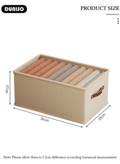 DUNISO 3 Pieces Foldable Closet Storage Organizer, Washable Closet Storage Boxes with Carrying Handles, Stackable Wardrobe Clothes Organizer, Closet Storage Basket, Cube Storage Bin for Clothes Wardrobe Home Bedroom Office  - Image 4