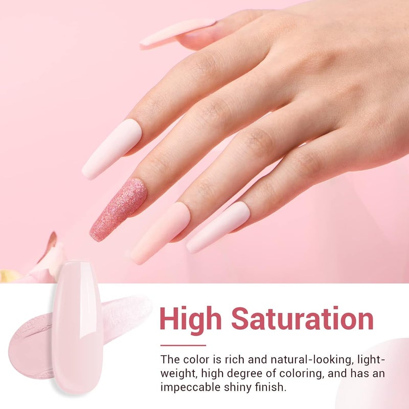 AZUREBEAUTY Dip Powder Nail Kit Starter, 4 Colors Pink Tones Dipping Powder Set, French Nail Art Base Top Coat Activator Liquid All Seasons Manicure DIY Salon 12 PCS All budget friendly options - Image 4