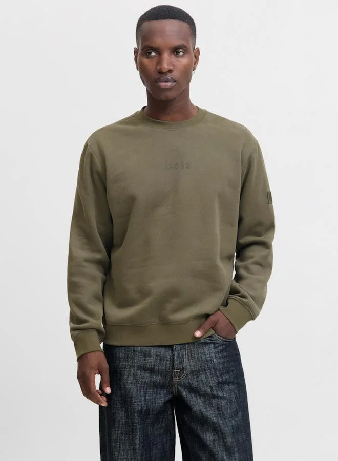 JACK & JONES Olive Crew Neck Sweatshirt