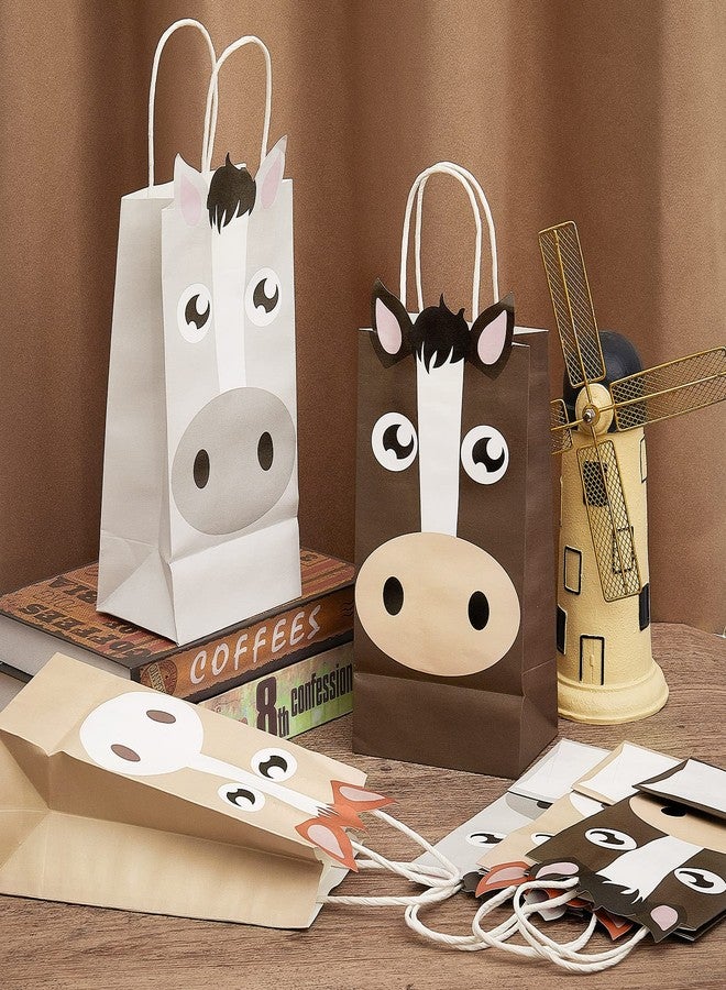 Chinco 12 Pieces Horse Party Favors Treat Bags Brown Western Cowgirl and Farm Supplies Horse Themed Goodie Candy Bags for Party Decoration - Image 3