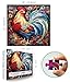 Blueforest Vibrant Rooster 500 Piece Jigsaw Puzzle for Adults Colorful Folk Art Decorative Challenge Puzzle Premium 20x20 Art Puzzle for Puzzle Lovers - Image 4