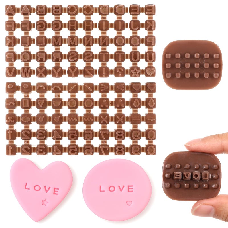 Gtziqa Number & Letter Stamps for Clay, 3 Pcs Polymer Clay Stamps Cookie Stamp Alphabet Symbols Custom Embosser Molds Pottery Stamp Small Letter Stencils for Baking, DIY Embossing, Cake Baking - Image 1