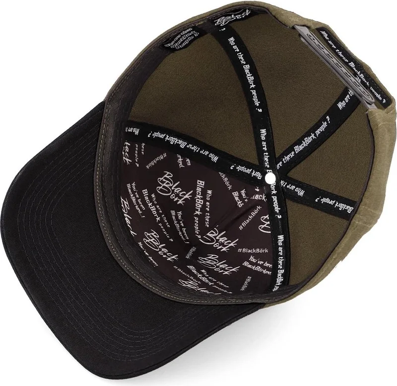 Black Börk Blackbörk V1 Baseball Kurt - Khaki-Black Brimmed Hat (Cap) with 3 Code Logo
