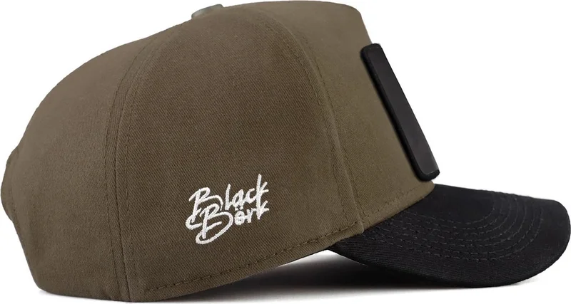 Black Börk Blackbörk V1 Baseball Kurt - Khaki-Black Brimmed Hat (Cap) with 3 Code Logo