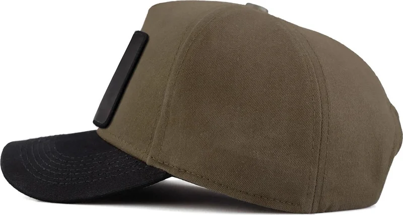 Black Börk Blackbörk V1 Baseball Kurt - Khaki-Black Brimmed Hat (Cap) with 3 Code Logo