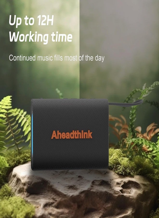 Aheadthink Bluetooth Speaker, Portable Wireless, IPX5 Waterproof, Bluetooth 5, RGB Color Lights, Loud Stereo Sound, Bass, TWS Pairing, for Party, Home, Outdoor, Traveling - Image 2