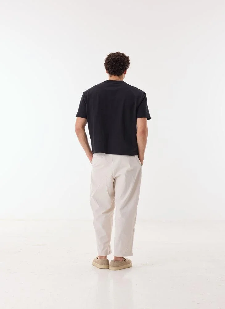 Ashita Fernandes  Kaelen Men’s Black Cotton Blend T-Shirt – Relaxed Fit, Round Neck, Solid Lightweight Casual Wear for Men | Best Price UAE