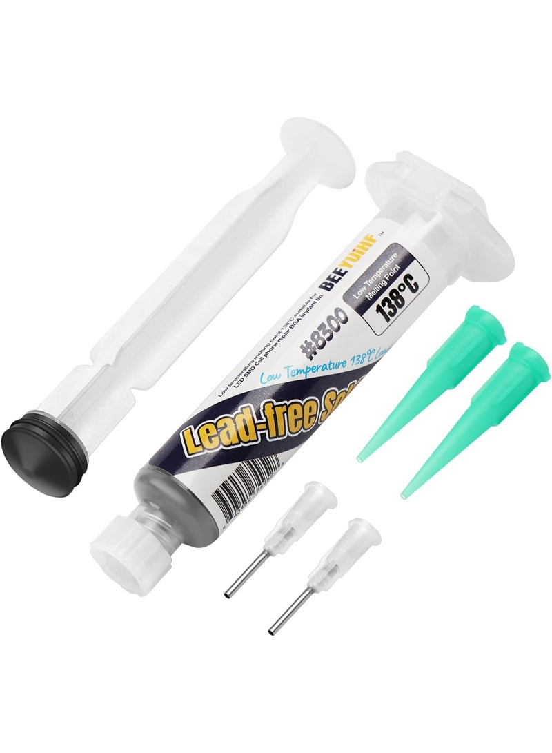 BEEYUIHF Lead Free Solder Paste, 138 Low Temp Solder Paste, Sn42 Bi58 Solder Flux, Tin Cream, Solder Flux Paste, For LED PCB (1.05oz/30g) - Image 1